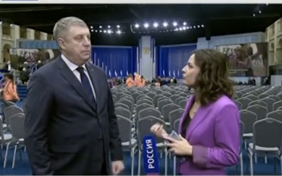 Брянский губернатор дал интервью центральному телеканалу