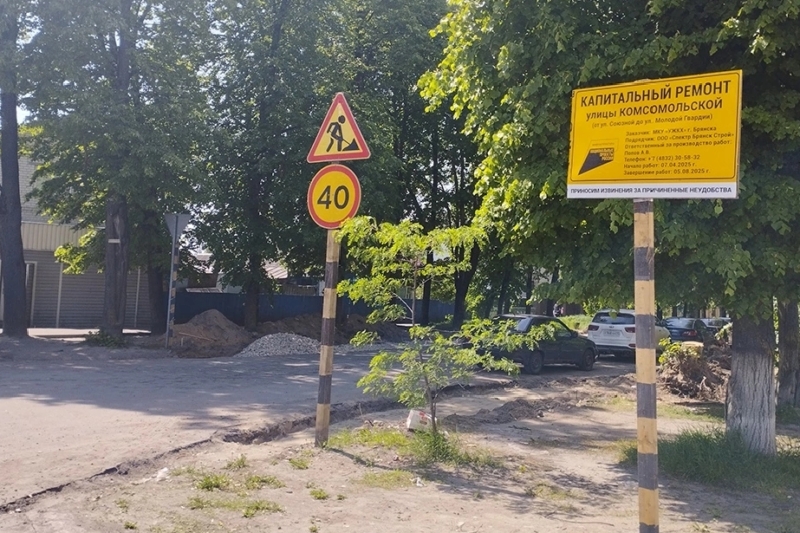 Свыше километра улицы Комсомольской в Брянске ремонтируют по нацпроекту 