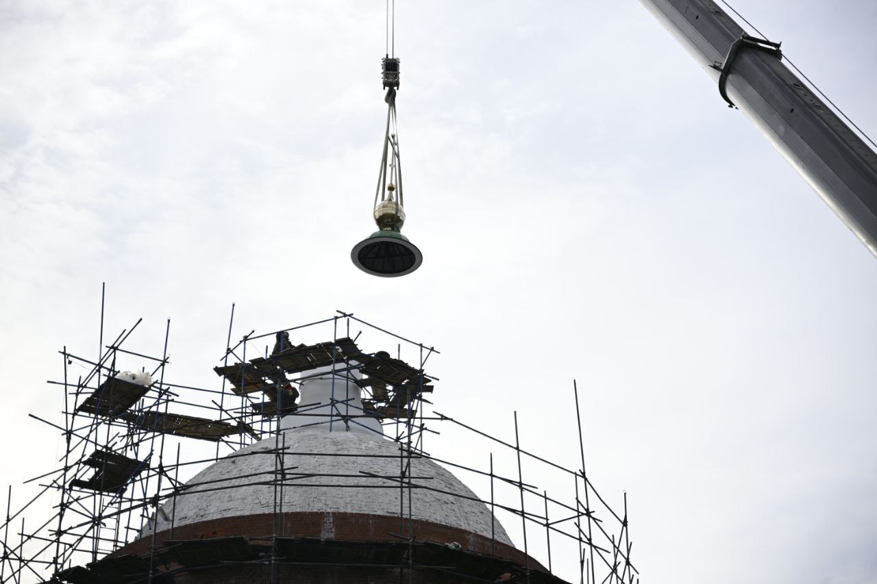 Купол с крестом установили на храм в Селечне