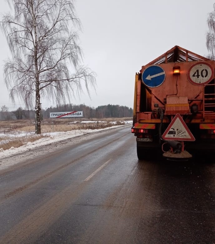 Полторы тысячи тонн реагента высыпали на брянские дороги за сутки