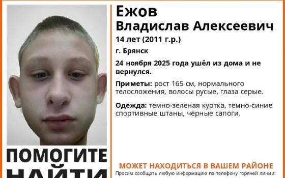 В Брянске пропал 14-летний подросток