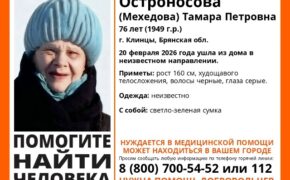 76-летняя женщина пропала в городе Клинцы