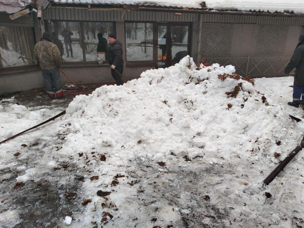 Предприниматель демонтировал сломанную крышу кафе в брянском парке