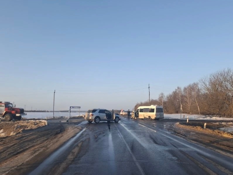 Два человека пострадали при столкновении автобуса и машины на брянской трассе