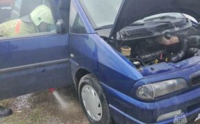 Легковой автомобиль потушили спасатели в понедельник в Фокино
